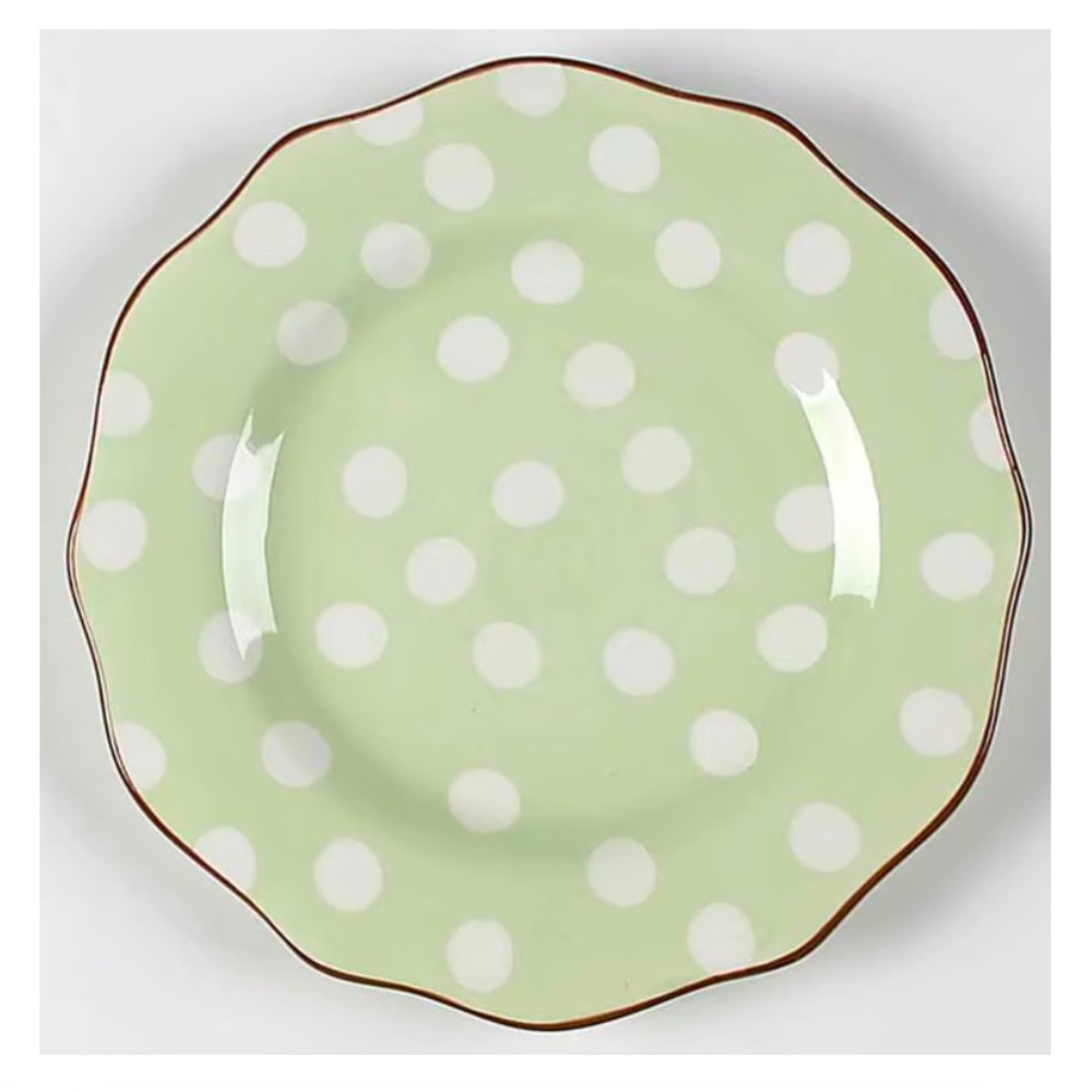 Paula Deen at Home dot crazy set of 4 nine inch salad/lunchheon plates
